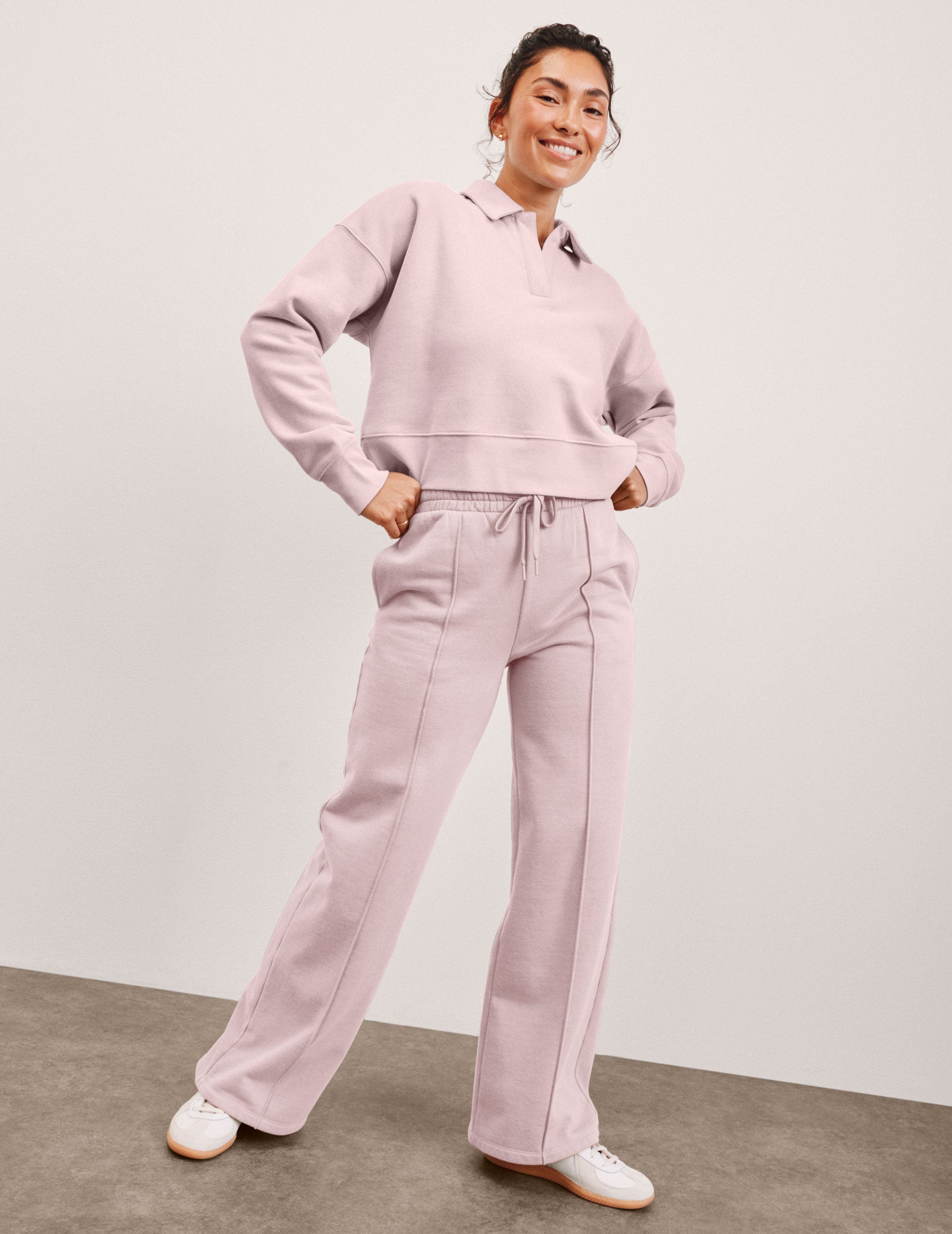 LuxeFleece Pintuck Wide Leg Pant - Image 4